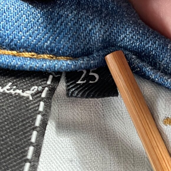 7 For All Mankind Women Easy Slim Light Blue Denim Jeans Sz 25 Stretch High Rise - Picture 7 of 11